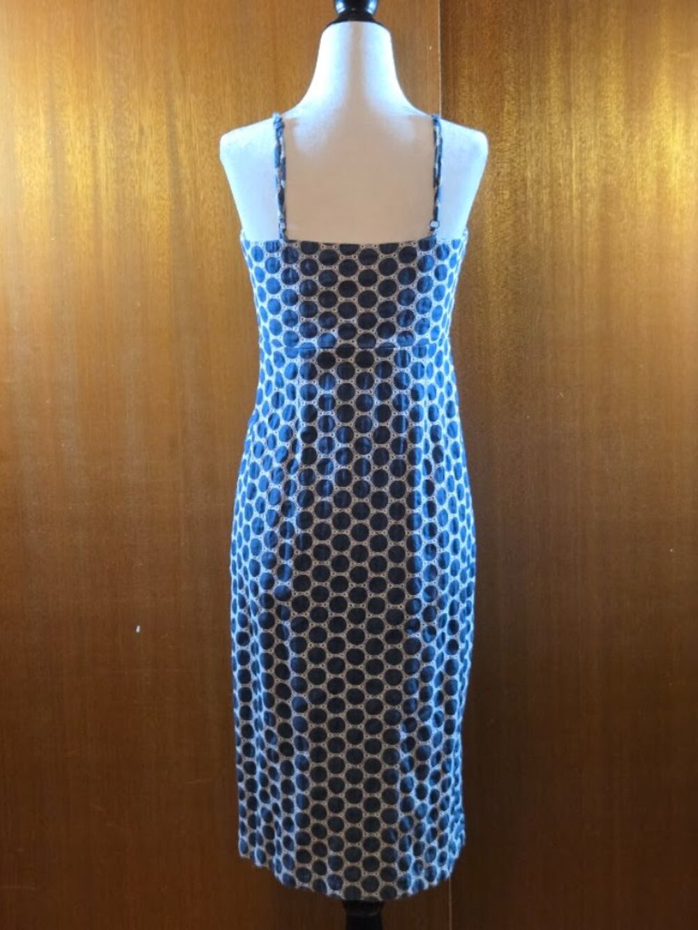 Waverly Grey Blue Cotton Eyelet Asymmetrical Button Midi Dress - Size XS - Picture 2 of 8